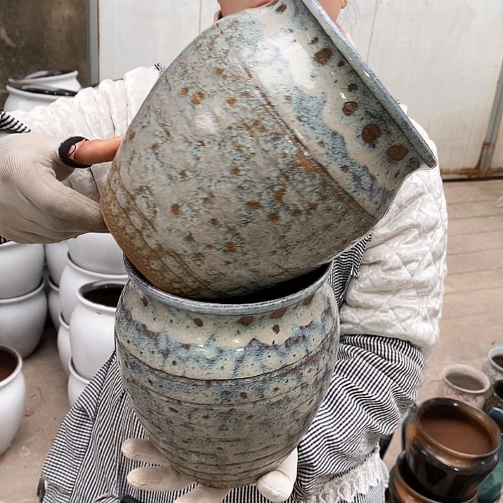 紫砂花盆瑕疵口17高21