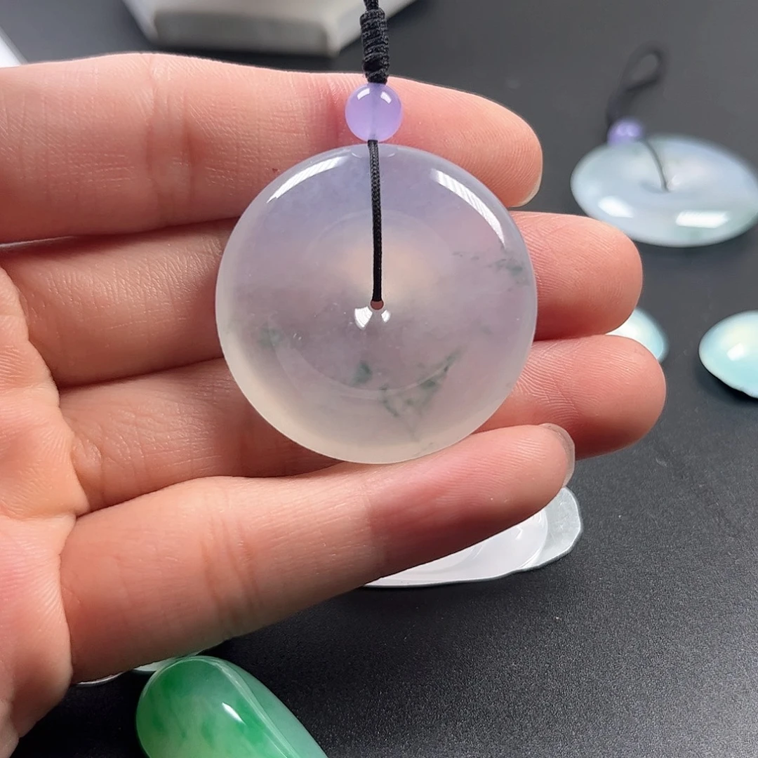 翡翠未镶嵌颈饰平安扣34.9，7.0mm