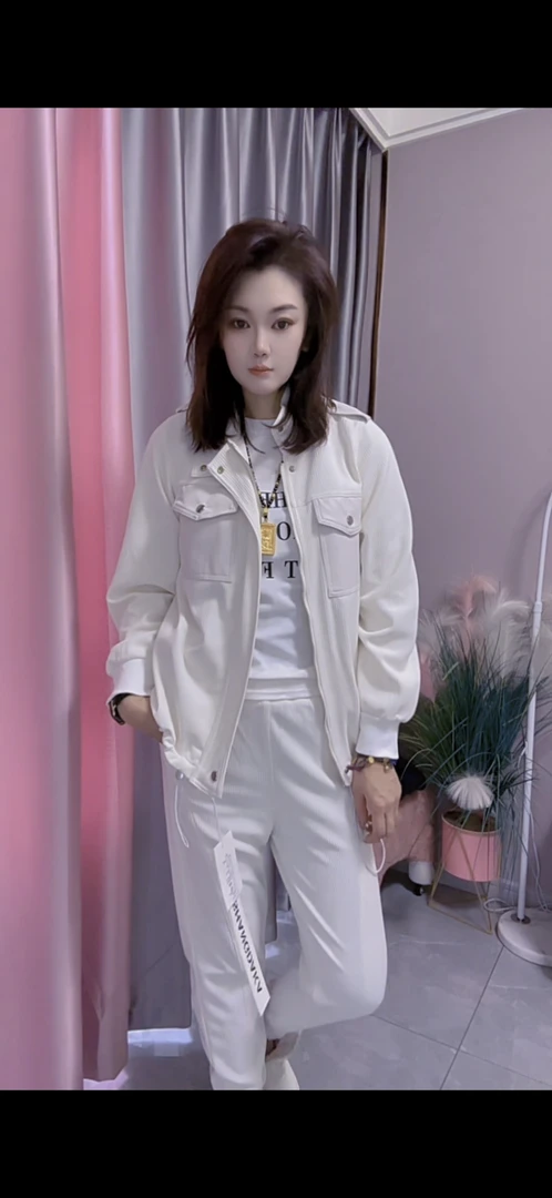 8269时尚休闲运动套装女2025新款欧货炸街工装酷飒风卫衣两件套