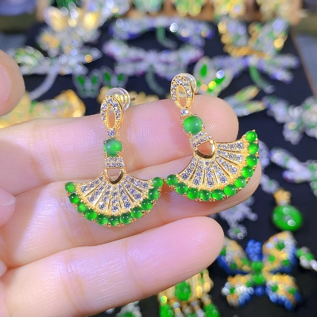 吊坠(不含链)银S925镶嵌翡翠