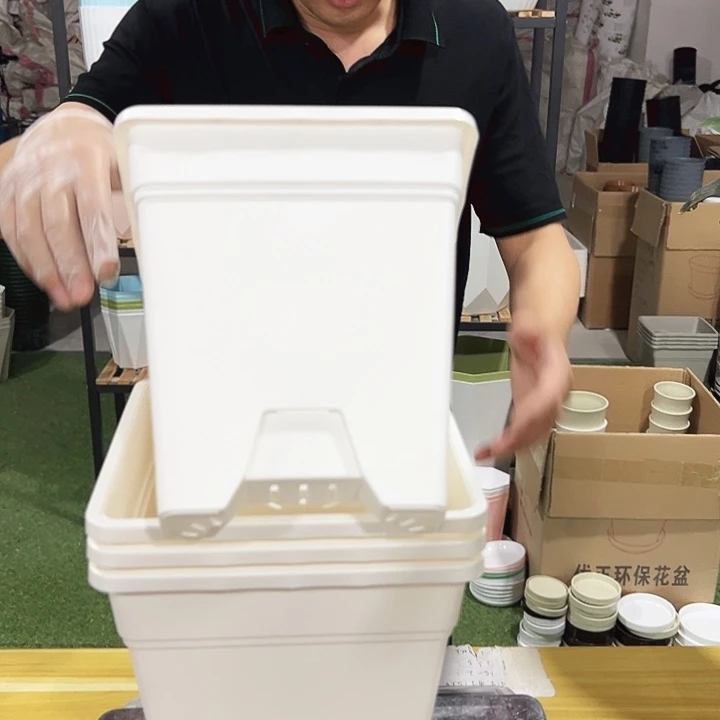 正品方形200口20高22白色带托4只