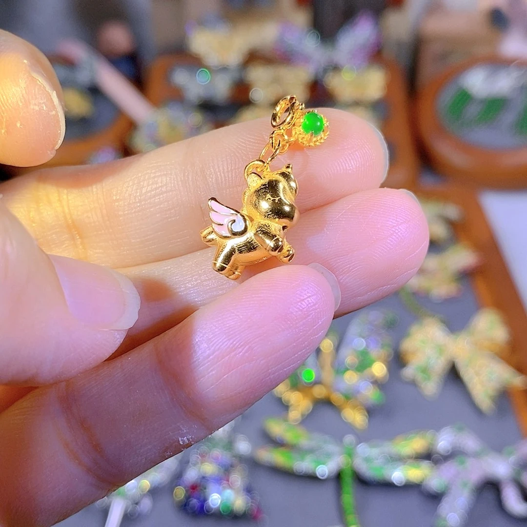 颈饰银S925镶嵌翡翠