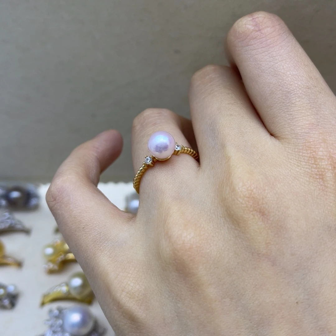 海水珍珠银S925镶嵌戒指