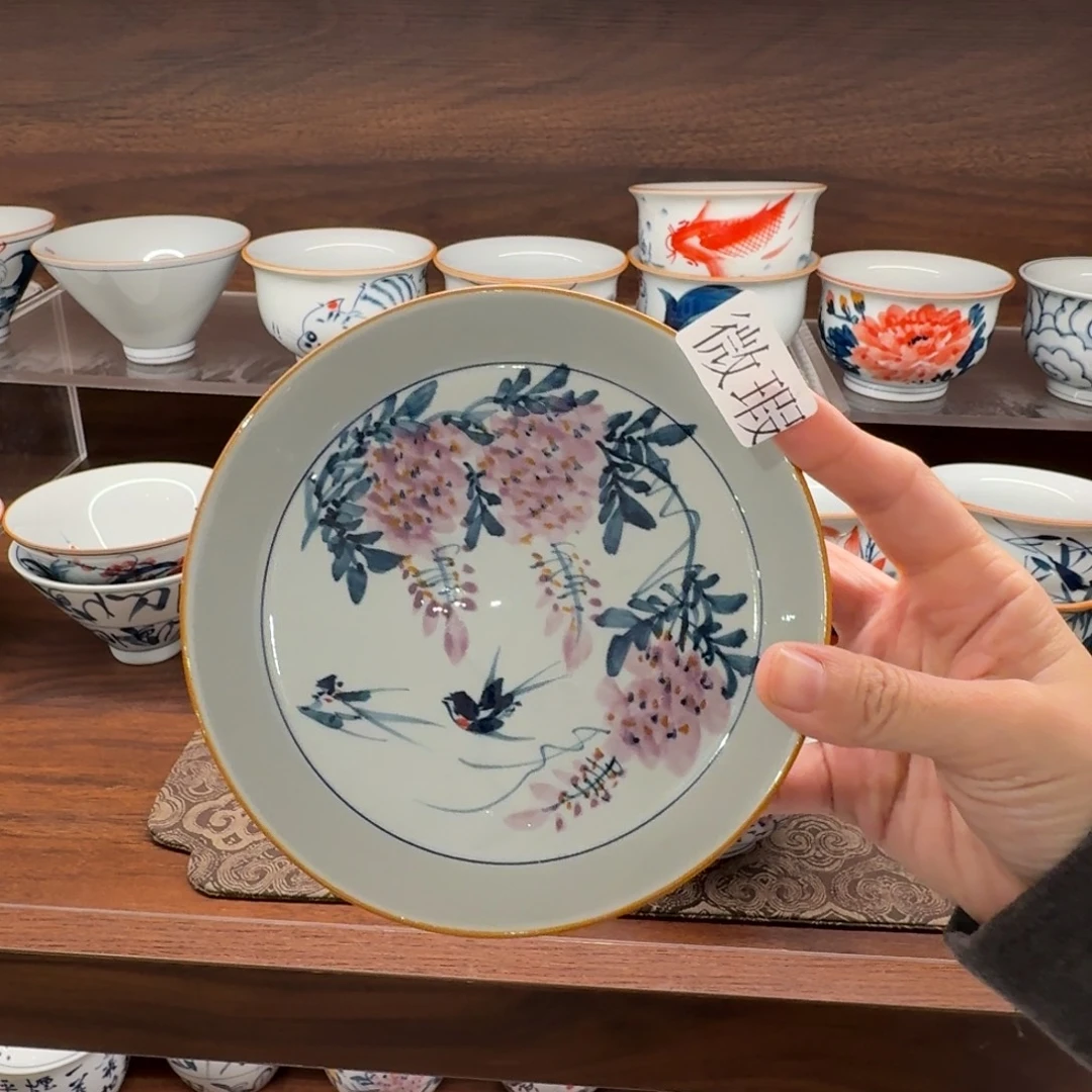 釉下彩纯手绘微瑕