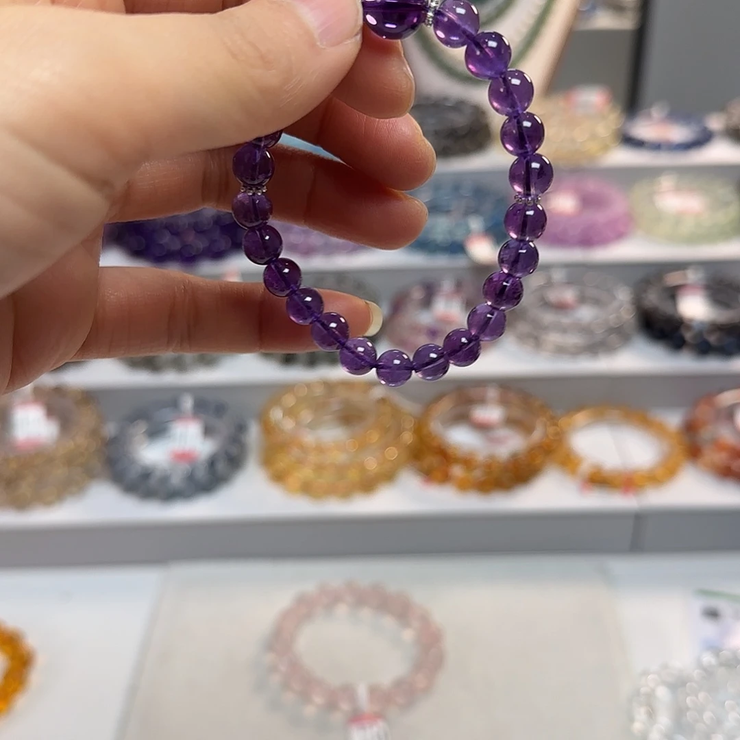 水晶未镶嵌手链紫