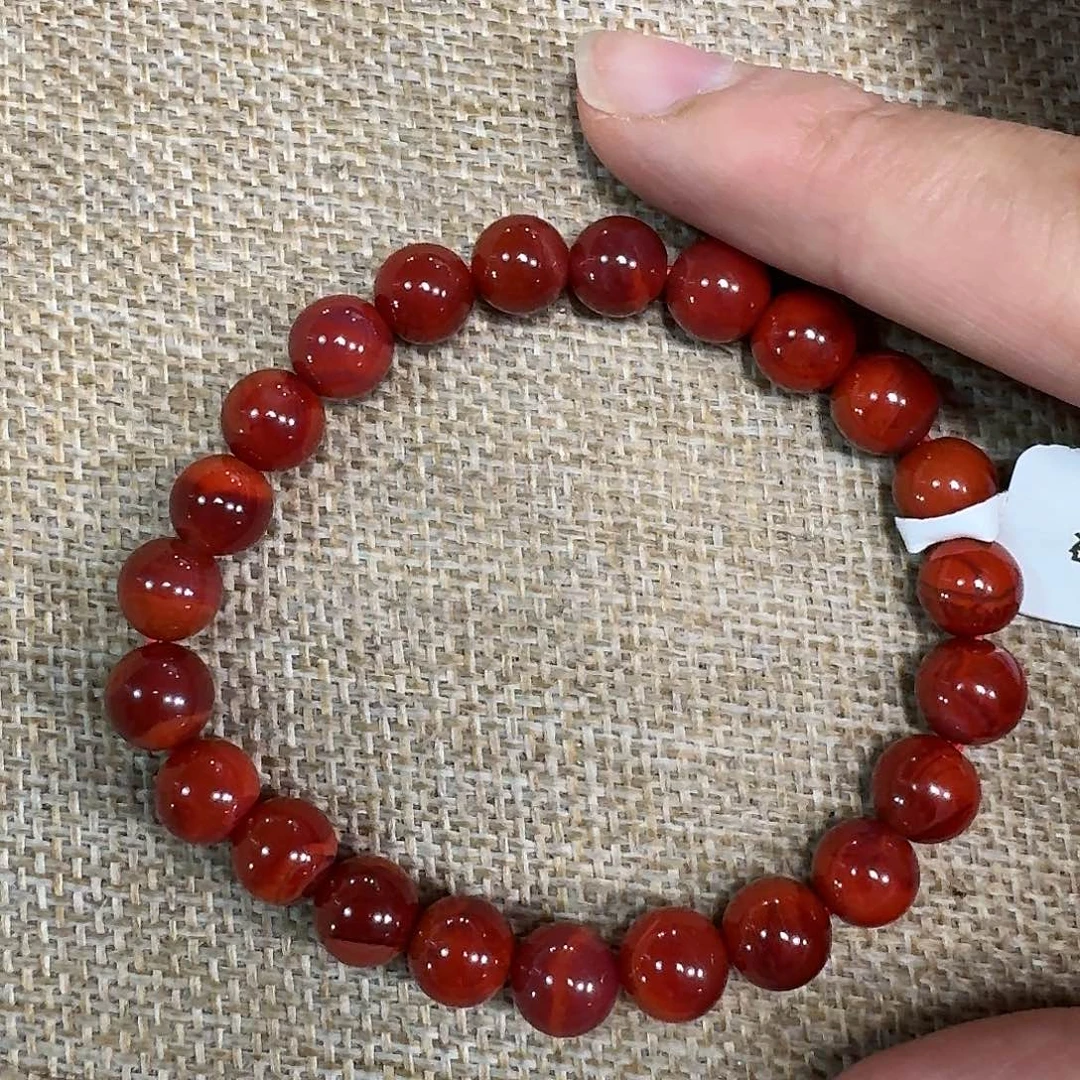 南红玛瑙未镶嵌手链手串原矿南红牛血火焰纹8