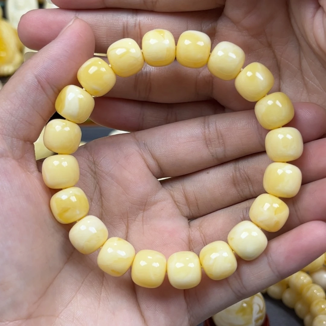 琥珀未镶嵌手串同料老邢手串11.4mm