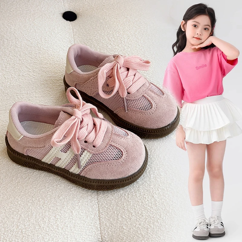 儿童网面德训鞋2025春秋新款男童透气运动鞋韩系夏季女童休闲板鞋