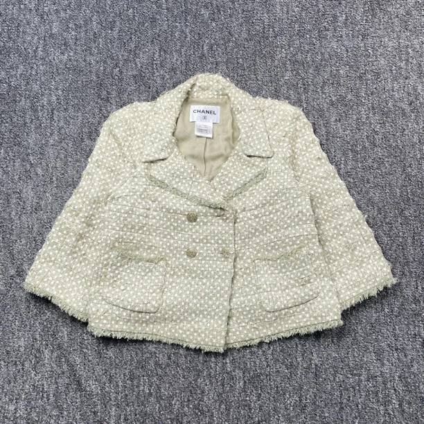 99新 Chanel/香奈儿 3227/Chanel 薄荷绿双排镜面扣外套/40码