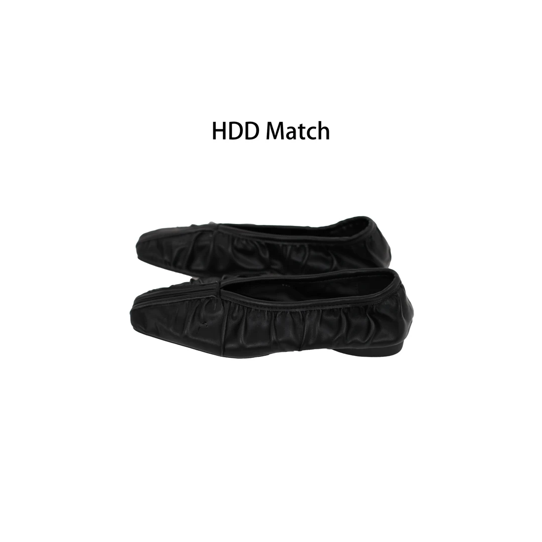 HDD- "巴黎街头" 秋季女款法式设计褶皱定制瓢鞋 Y8655