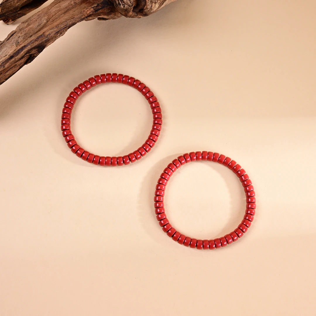 含辰砂工艺品 V3175-M-朱砂单圈手串-多样性发一件-5.5×3mm(甄选)