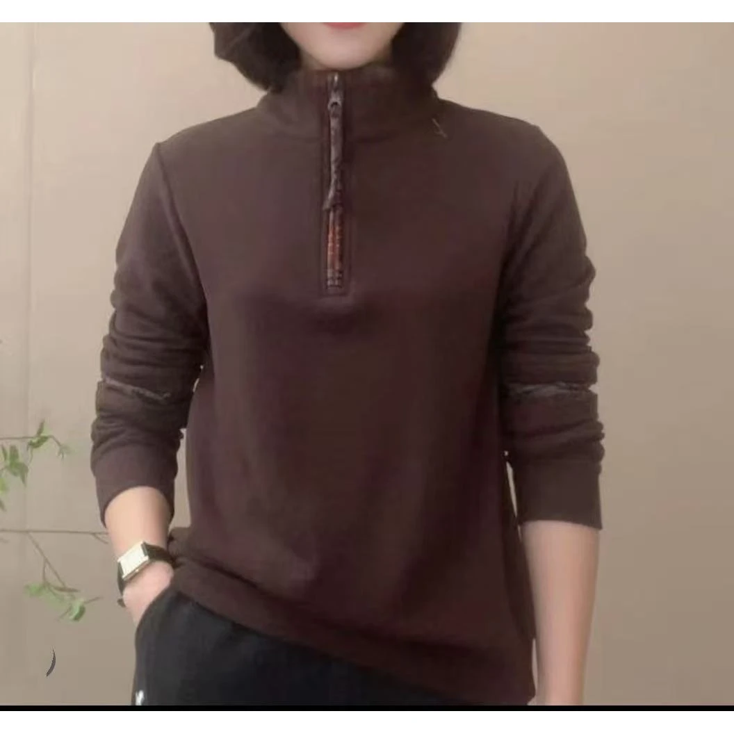 秋冬新款时尚打底衫女2025洋气显瘦百搭内搭双面绒保暖上衣 5115