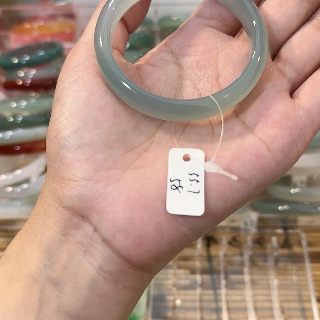 玛瑙/玉髓手镯未镶嵌圈口55.7