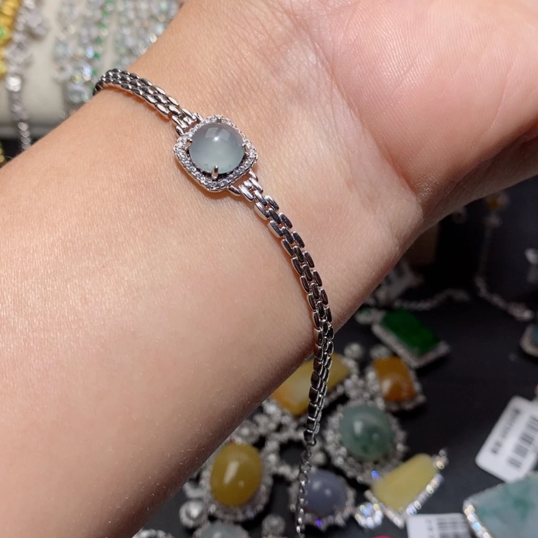 翡翠手链银S925镶嵌j j j k o