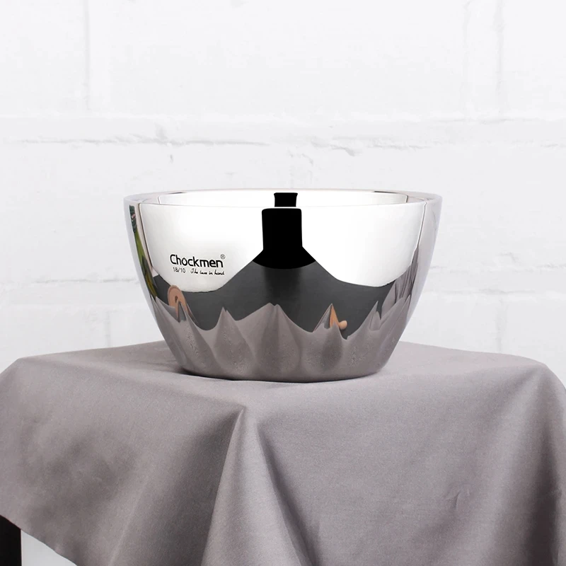 chockmen卓德铭18/10不锈钢莲花碗12CM(无柄) 双层隔热防烫小碗