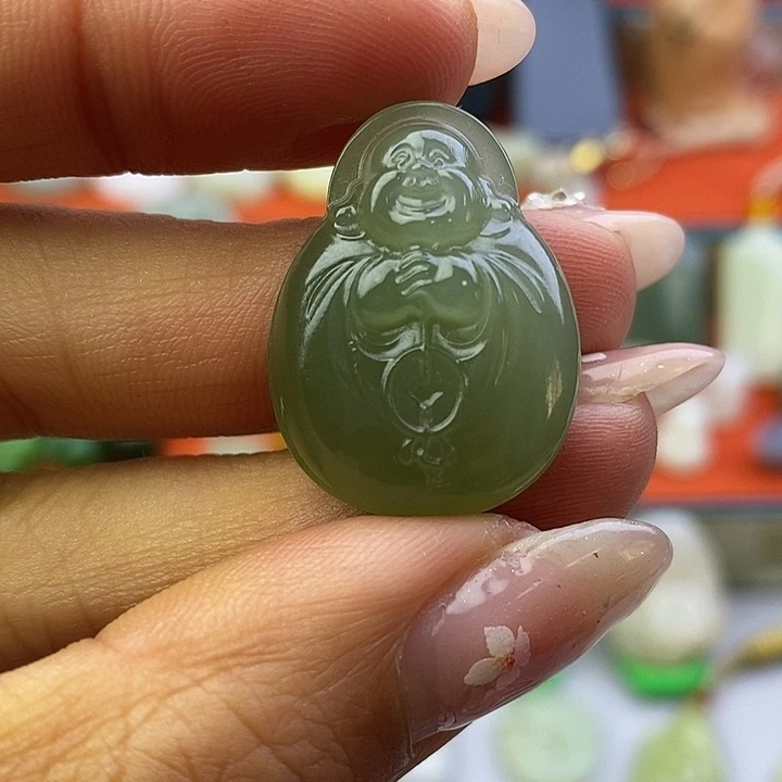 和田玉未镶嵌颈饰福利抱抱佛吊坠