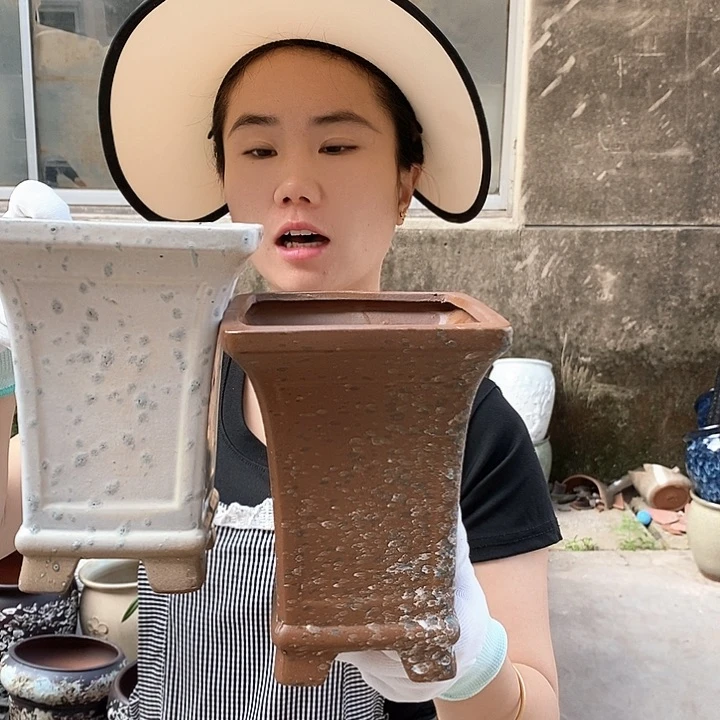 紫砂花盆正品口14高19