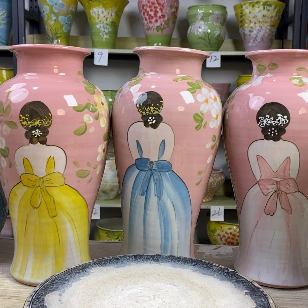 景德镇手工手绘陶瓷花盆