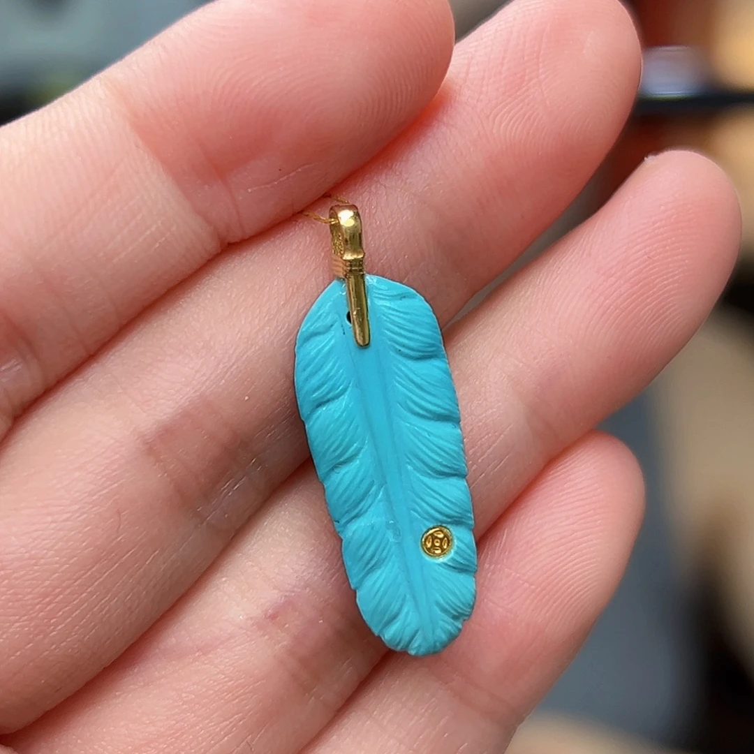 18K金镶嵌绿松石珠宝奇石