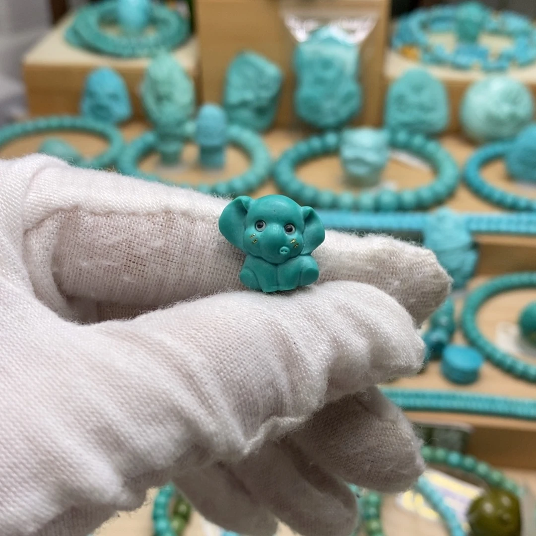 绿松石未镶嵌原矿高瓷无油无科技