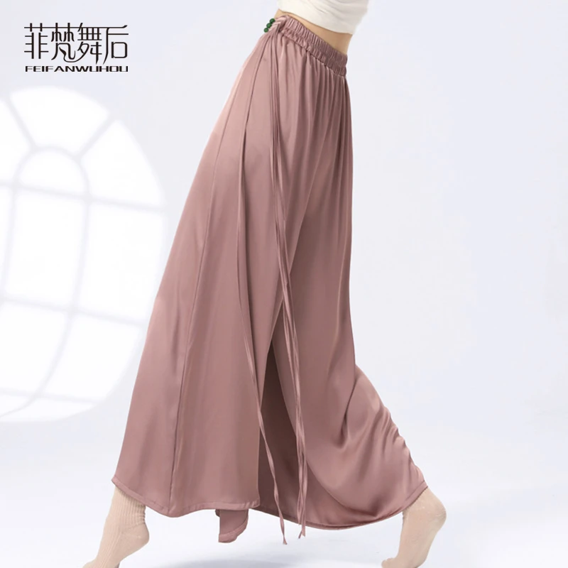 菲梵舞后新款现代舞练功服女直筒束腰阔腿裤飘逸中国舞舞蹈服装11