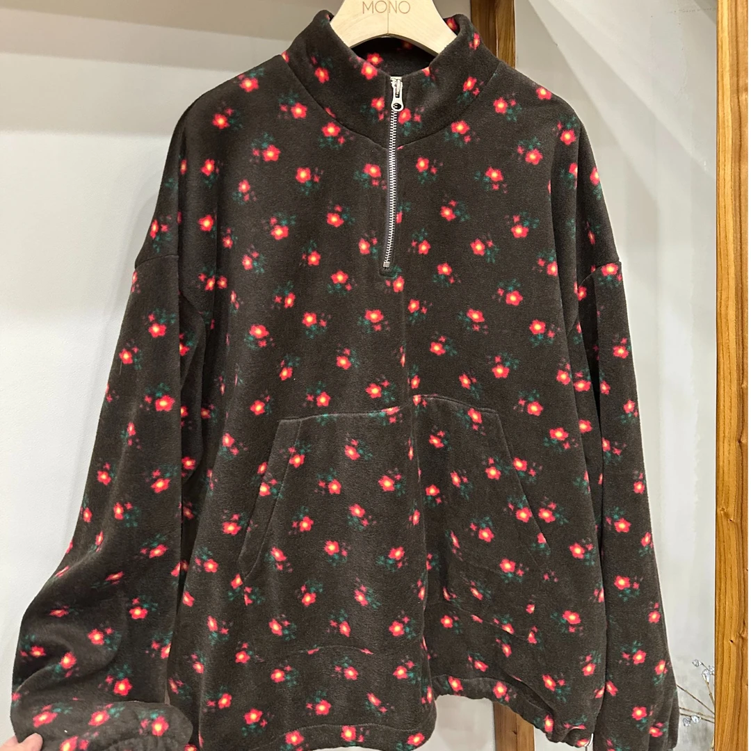 韩国正品/不支持退换/EU/小红花半拉链摇粒绒/1211/10/28