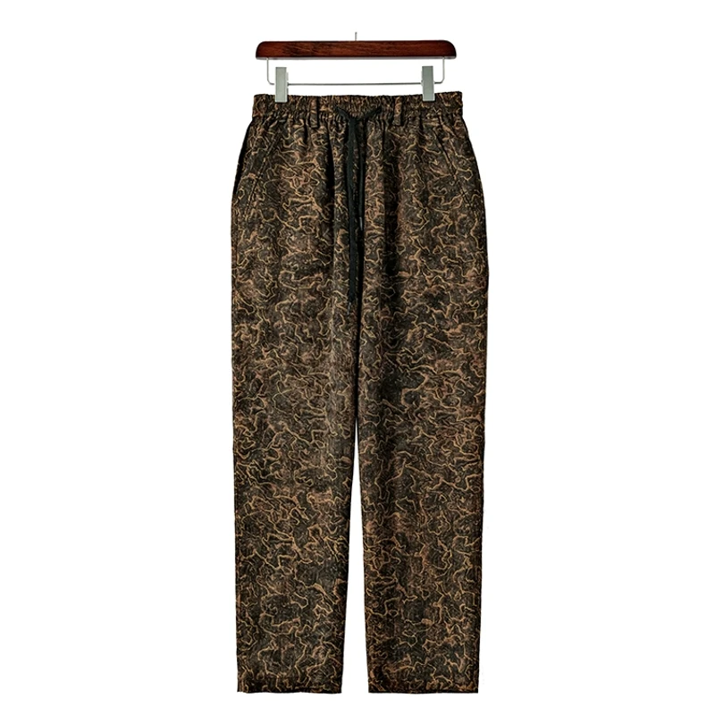 88319 男士双面长裤 桑蚕丝全透孔绞罗红云纱夏季休闲裤