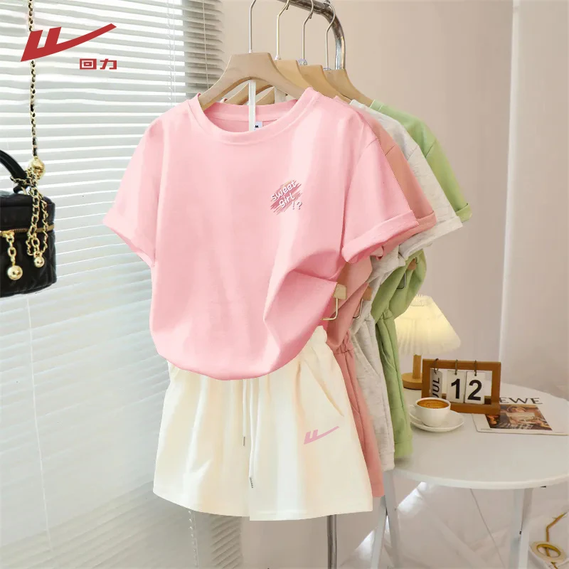 回力运动套装女夏季2025新款短袖短裤一整套网红洋气炸街女装