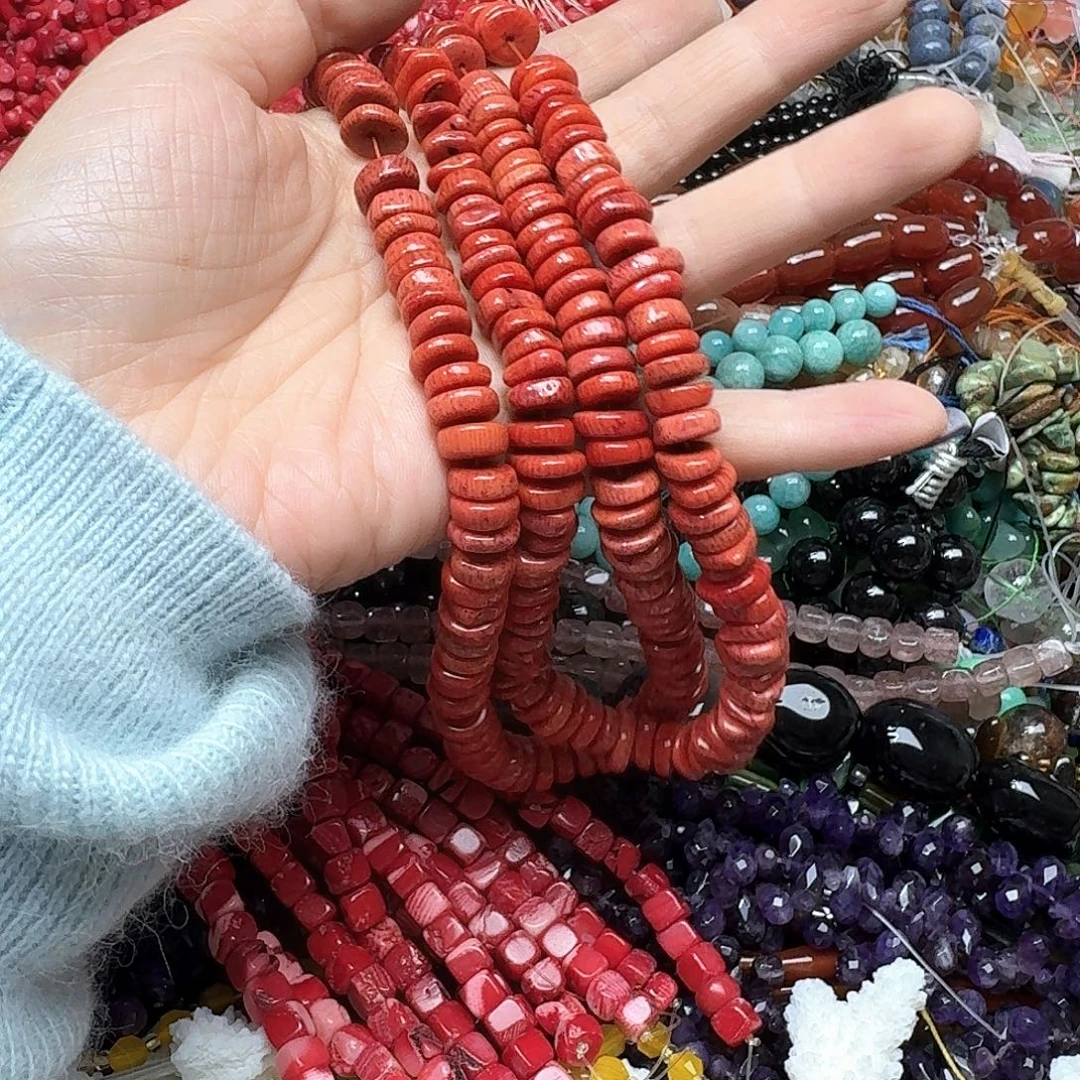 桃***仁玛瑙/玉髓未镶嵌珠宝半成品2条三姑娘随行