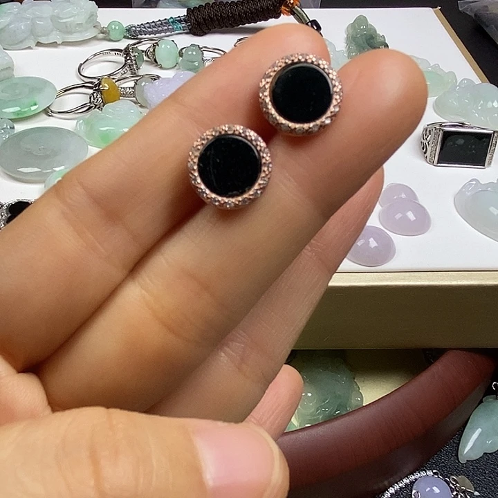 翡翠未镶嵌手链耳钉