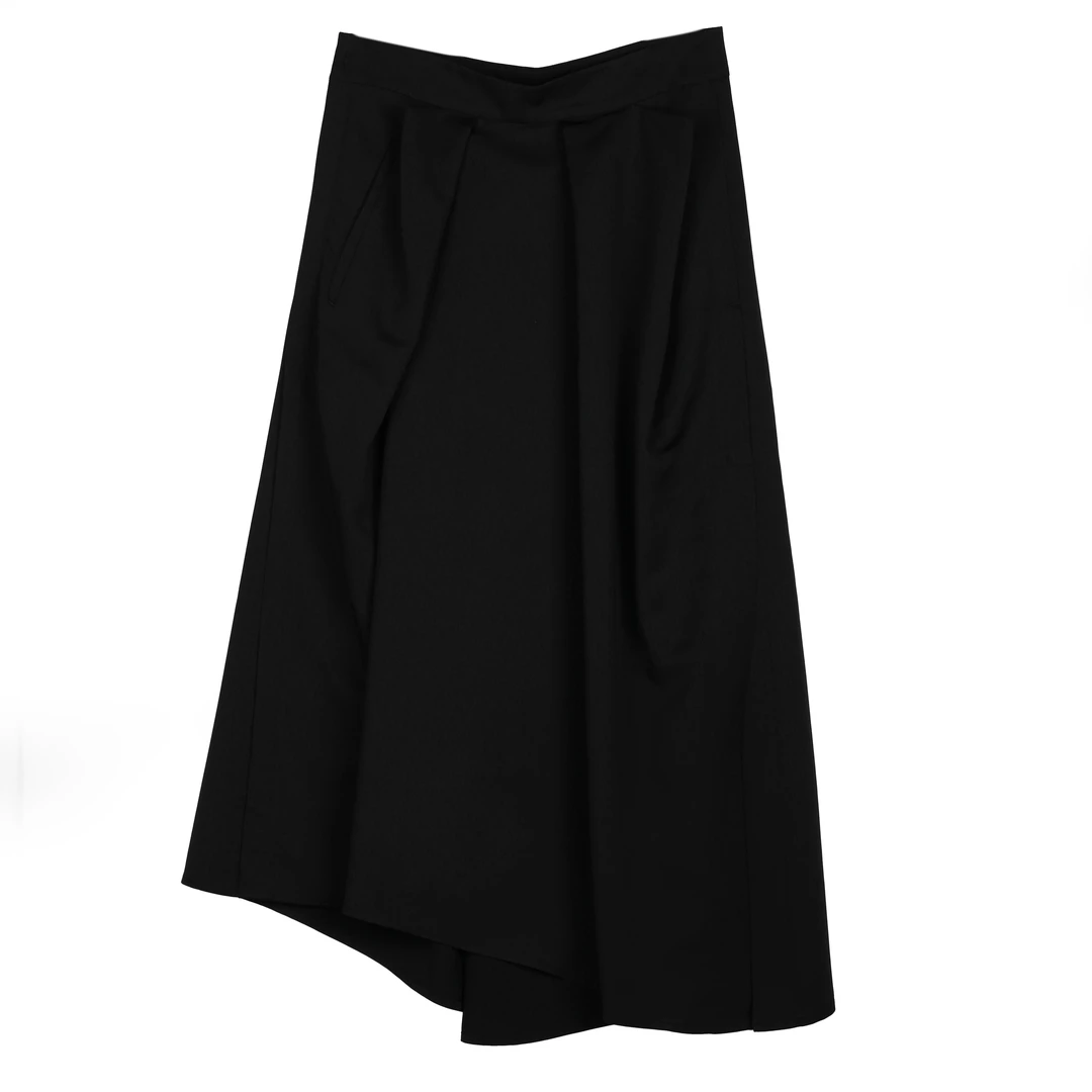 立裁不对称打褶半裙 TDS2103606