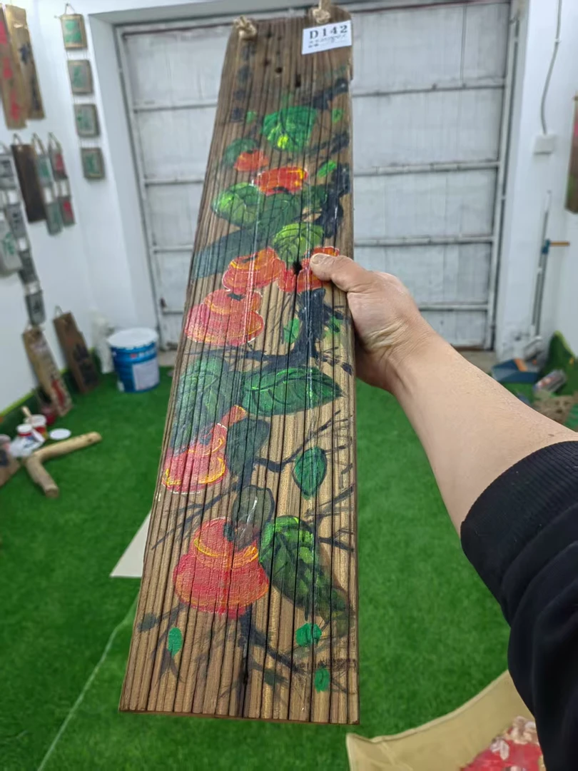 风化老榆木板手工绘画