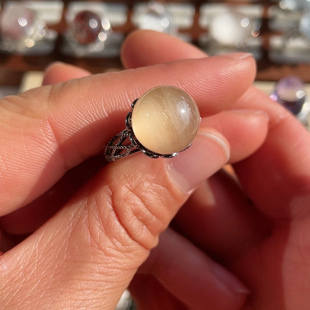 【闪购商品】银S925镶嵌珠宝半成品水晶戒指