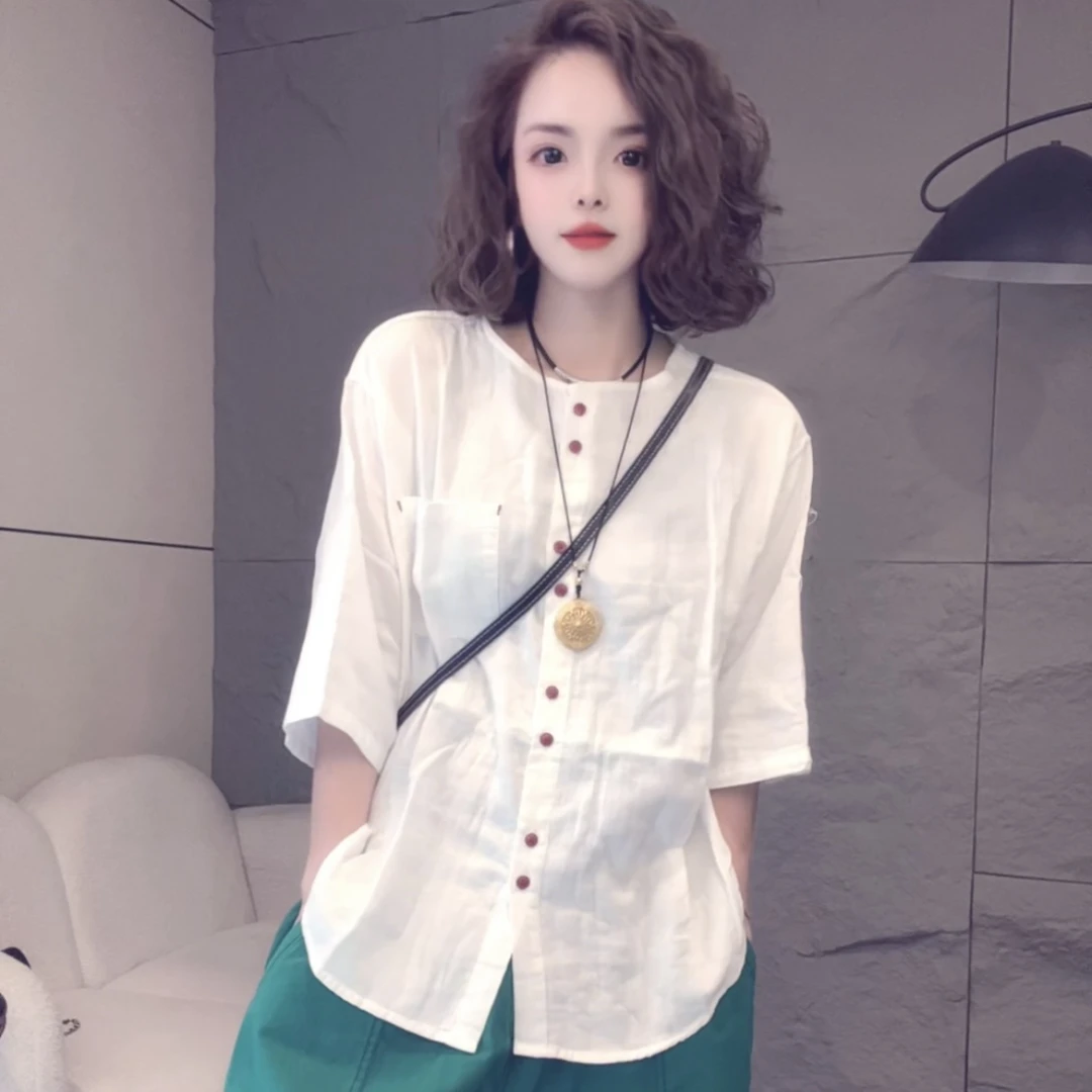 聪聪1070夏季新款百搭宝宝棉宽松休闲上衣衬衫