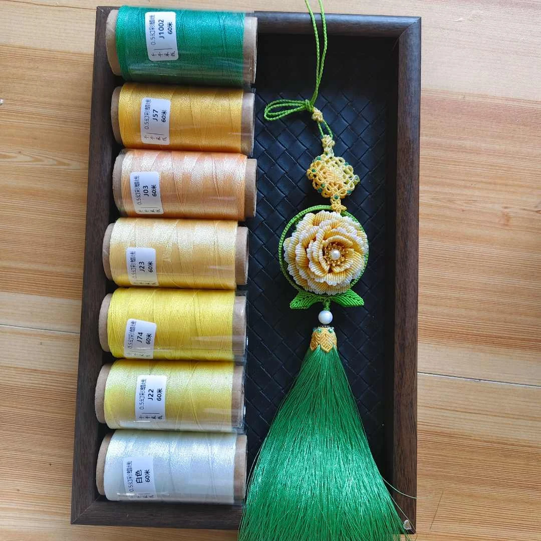 牡丹花成品蜡线套盒手工