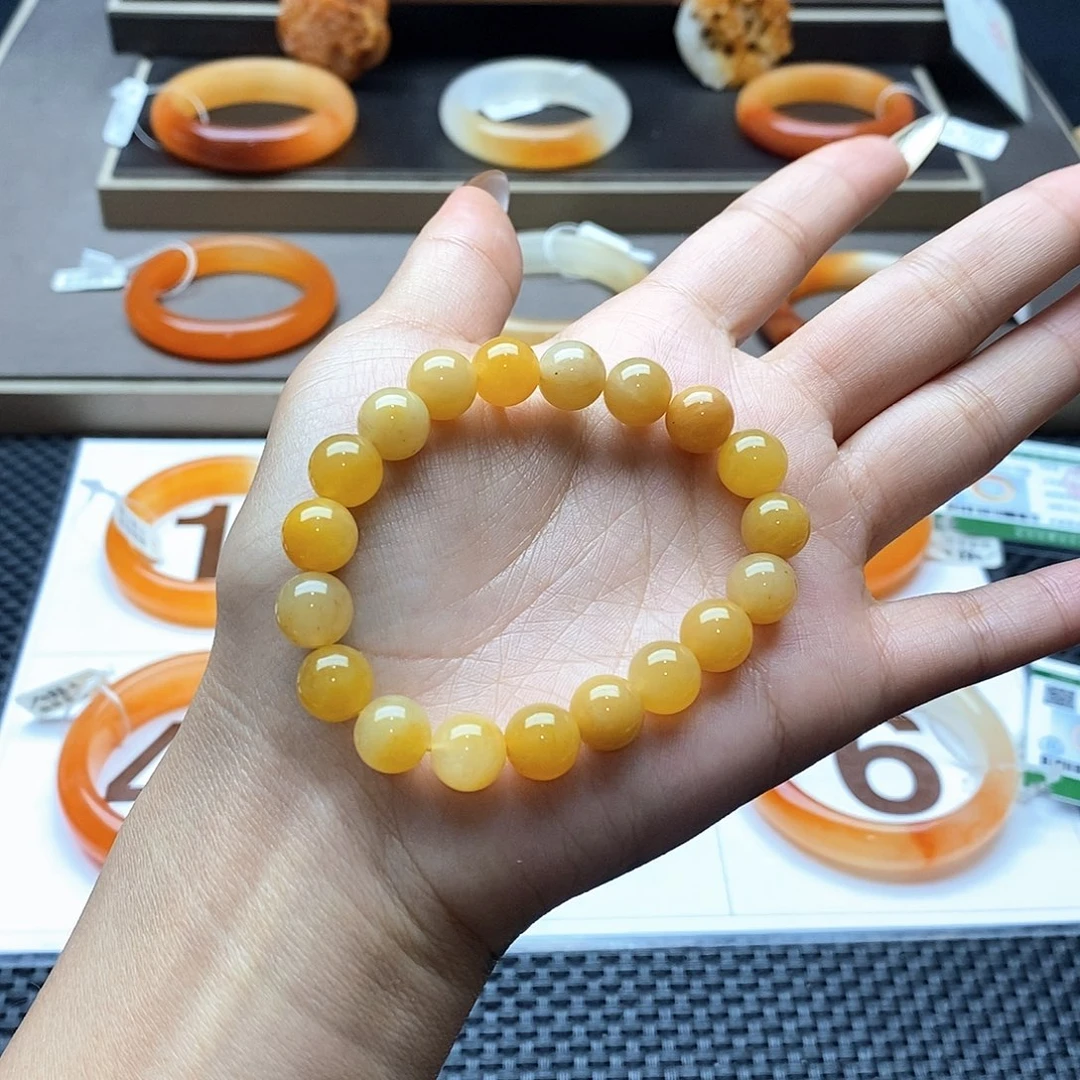 石英质玉(黄龙玉)未镶嵌手镯
