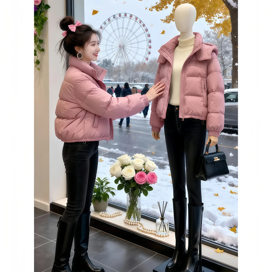 【冬日恋歌】短款立领显瘦小个子棉服2025冬季新款时尚宽松棉衣外套