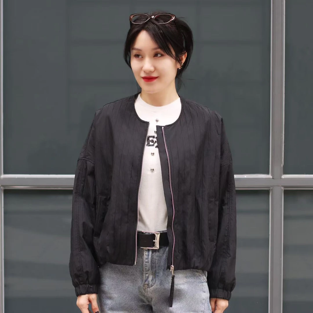 初晓2025年春季新款女士休闲外套 米色黑色粉色 休闲百搭时尚2019