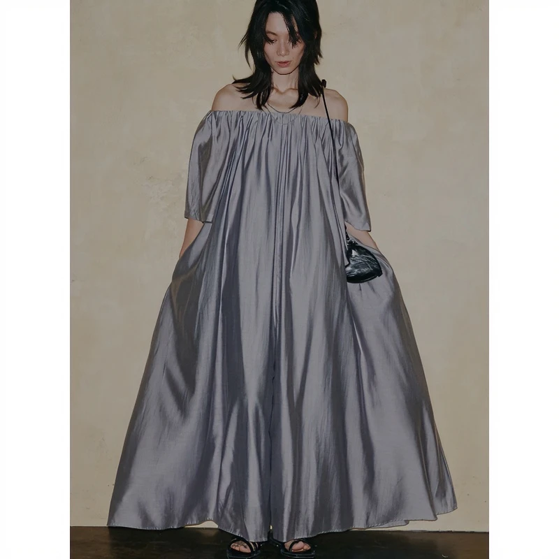 【MonTendre】 夏季新款 代  设计感宽松纯色露肩显瘦连体裤