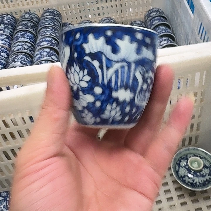 瓷片青花一路连科手雷杯