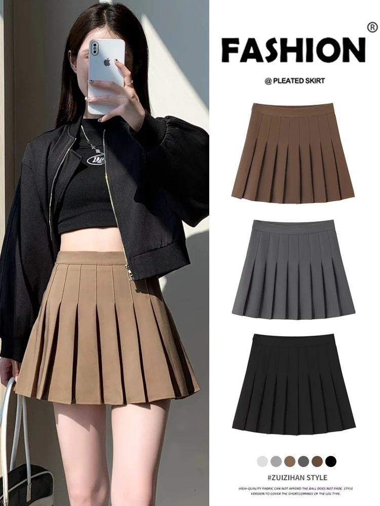 【破价！！】百褶裙女2025新款高腰显瘦jk短裙学生小个子a字半身裙