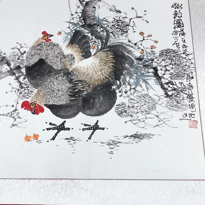国画手绘的画作中