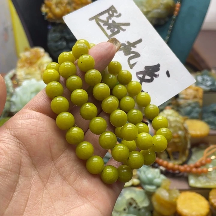 蛇纹石玉合金颈饰