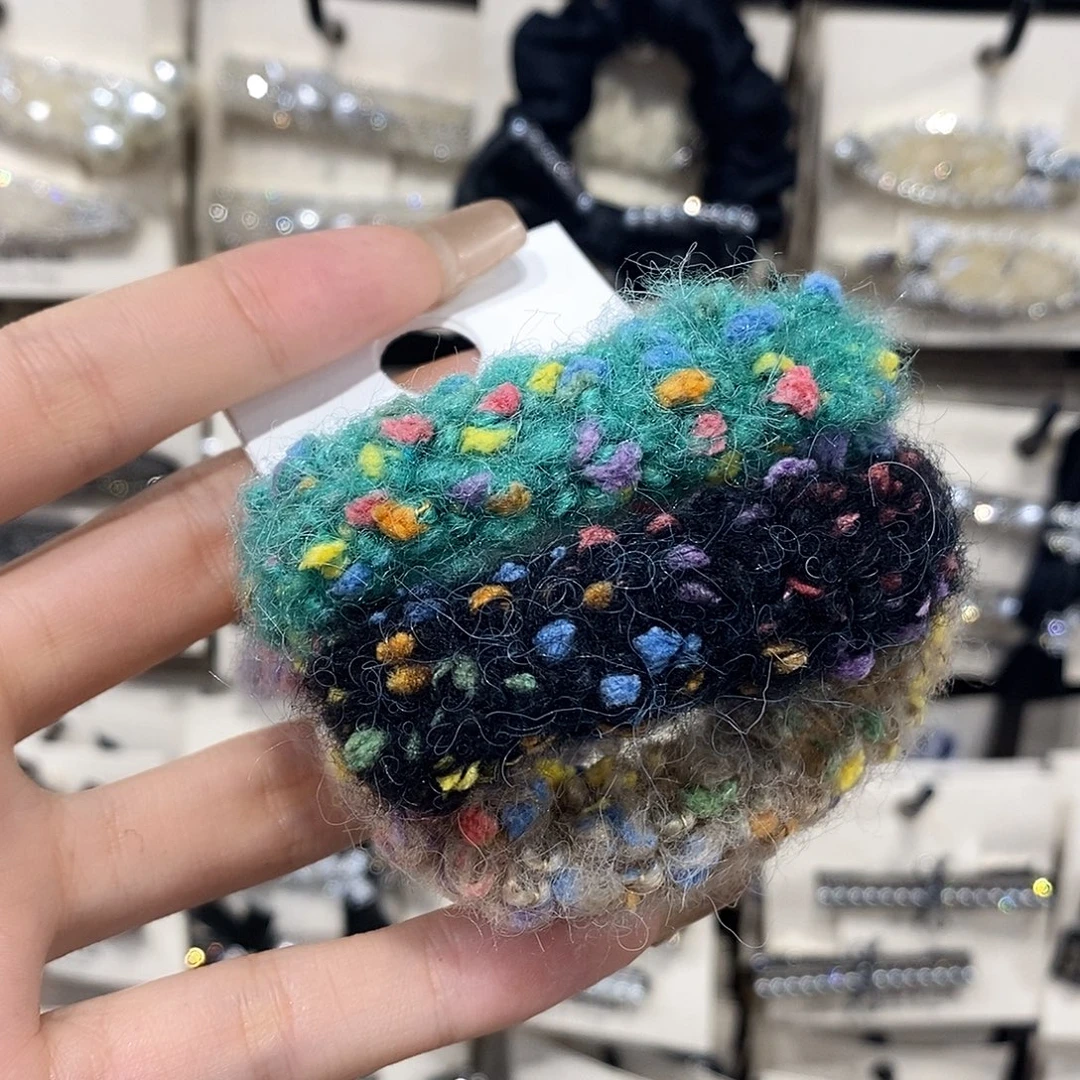 皮质铁合金彩色豆豆发绳