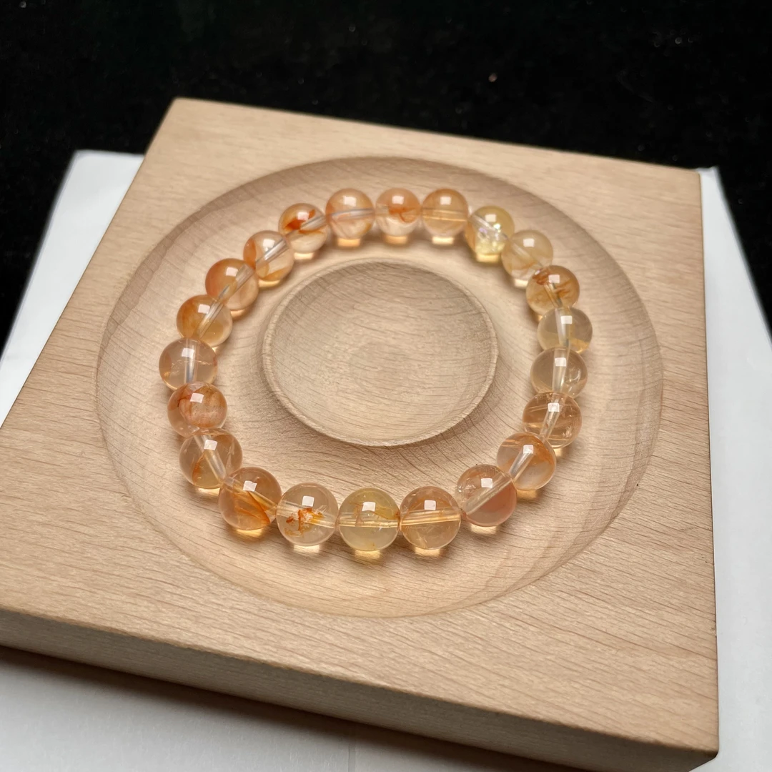 高净一级料锦鲤胶花水晶手串8mm+ KT24032230