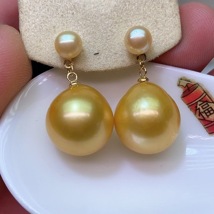 银S925镶嵌耳饰淡水珍珠