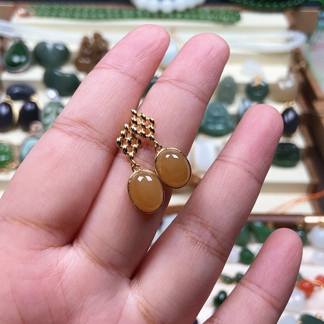 银S925镶嵌手链和田玉