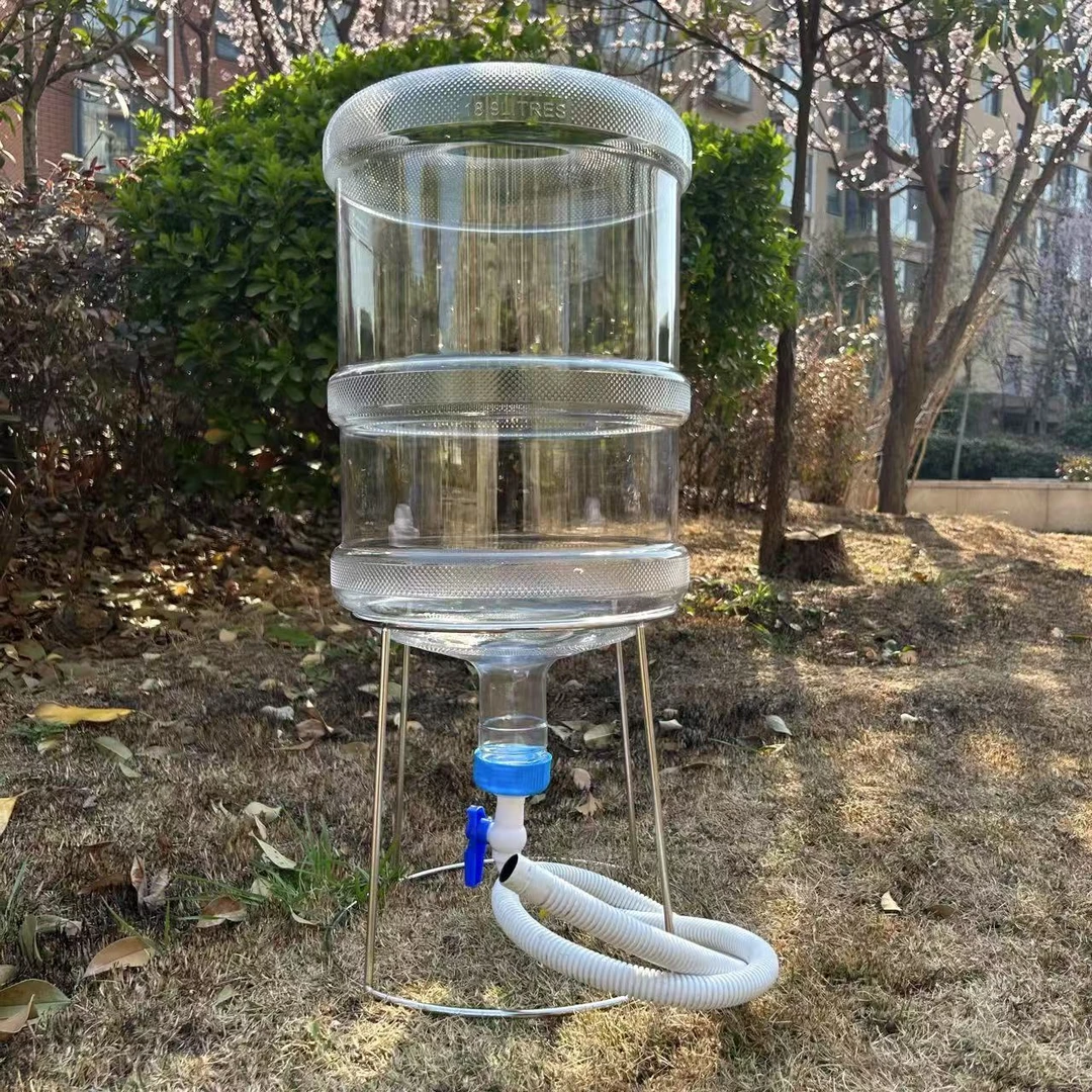 水桶养鱼纯净水桶改装生态鱼缸家庭观赏专用创意手工落地式鱼缸