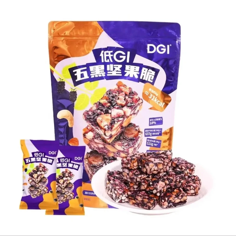 【会员商店】DGI低GI五黑坚果脆500g休闲小零食