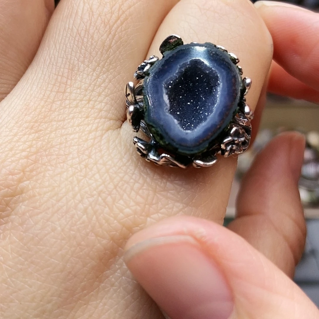 水晶戒指银S925镶嵌玲